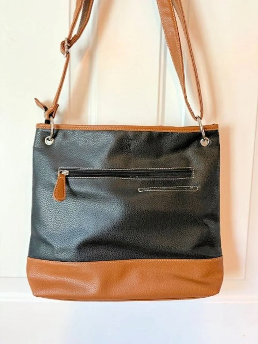 Stone & Co Crossbody Handbag Two Tone Black and Brown Excellent Condition - Picture 5 of 9